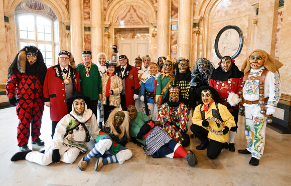 Fastnacht Närrischer Staatsempfang der Landesregierung Gruppenbild mit dem Närrischen Freundschaftsring Neckar-Gäu