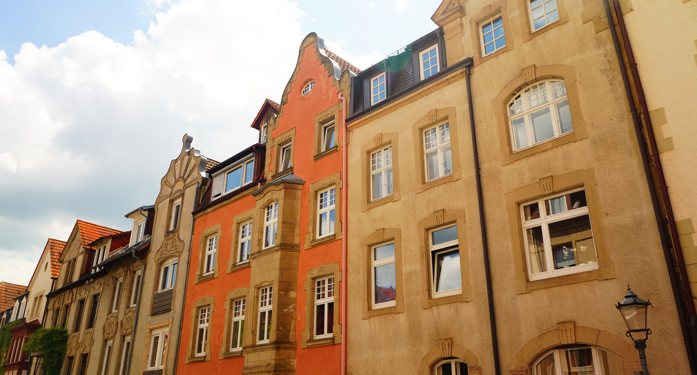 Wohnhausreihe im Altbau der Stadt Pforzheim