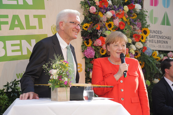 Stallwächterparty 2018 ARTEN VIELFALT LEBEN Ministerpräsident Winfried Kretschmann und Bundeskanzlerin Dr. Angela Merkel