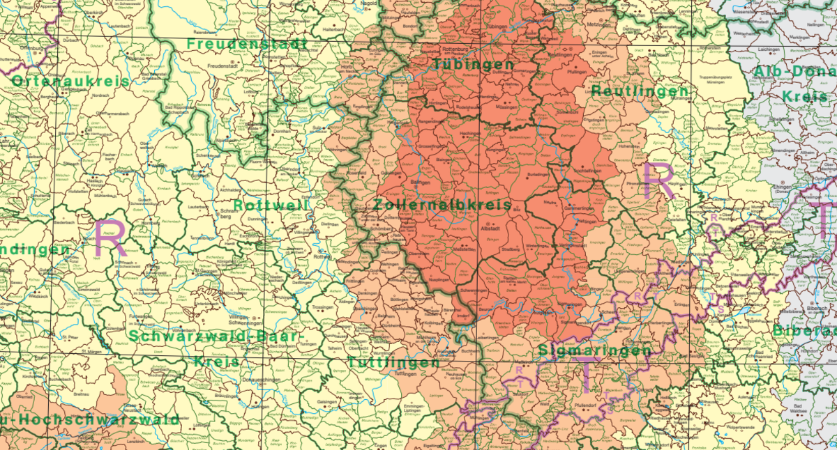 Karte der Erdbebenzonen und geologischen Untergrundklassen für Baden-Württemberg