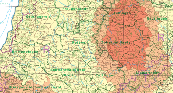 Karte der Erdbebenzonen und geologischen Untergrundklassen für Baden-Württemberg