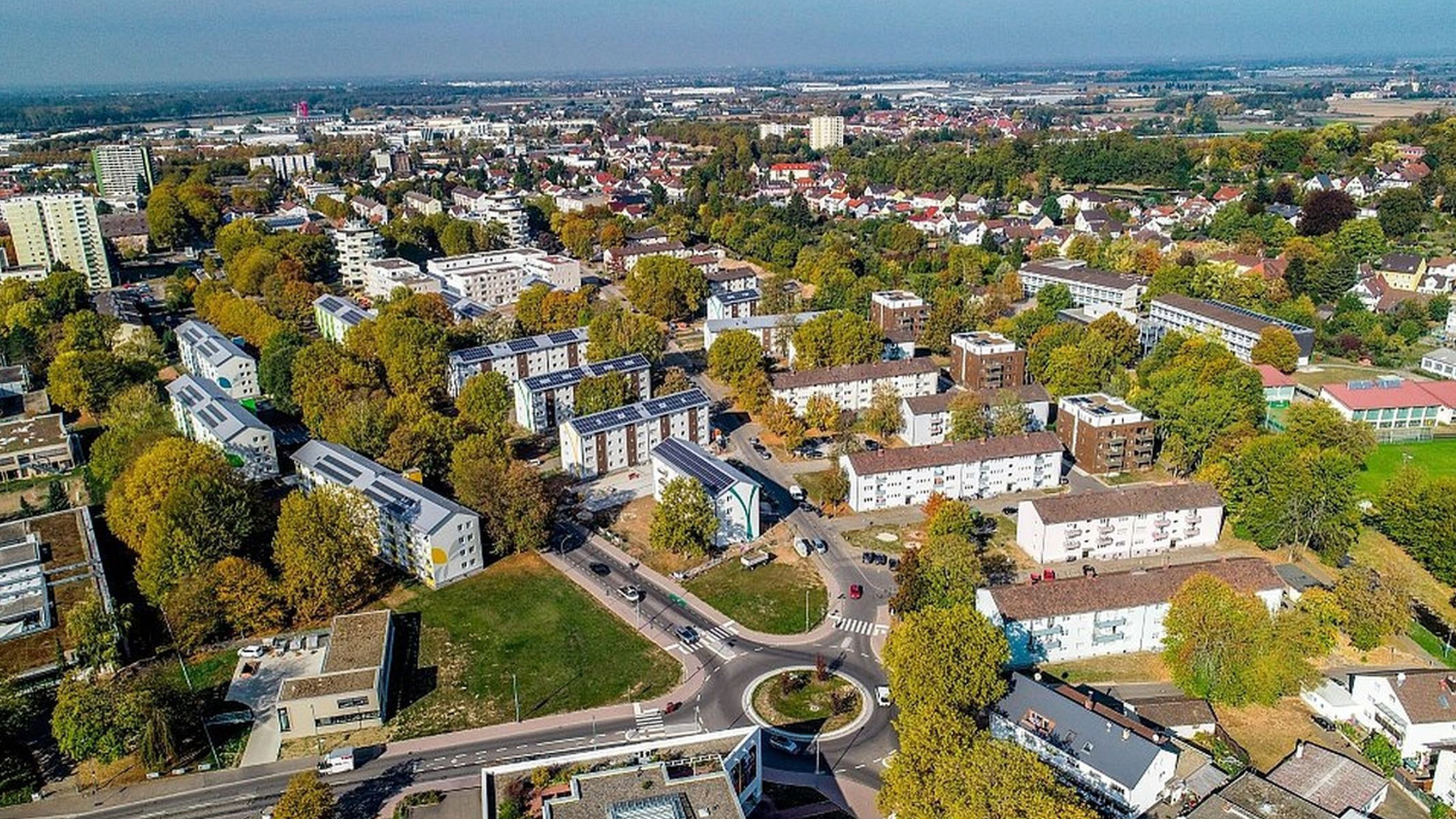 Luftbild vom Quartier Kanadaring in Lahr