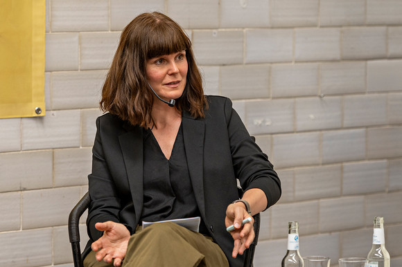 Podiumsdiskussion beim Landesweiten Schaufenster, hier: Prof. Dr. Martina Baum, Direktorin des Städtebau-Instituts und Professorin für Stadtplanung und Entwerfen an der Universität Stuttgart