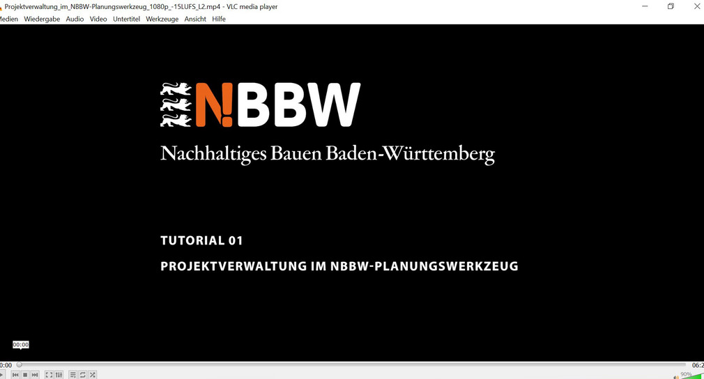 Hier finden Sie die Inhalte des Tutorial-Videos „Projektverwaltung im NBBW-Planungswerkzeug“ in Screenshots zusammengefasst.