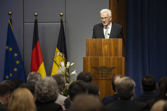 Ministerpräsident Winfried Kretschmann bei seiner Rede